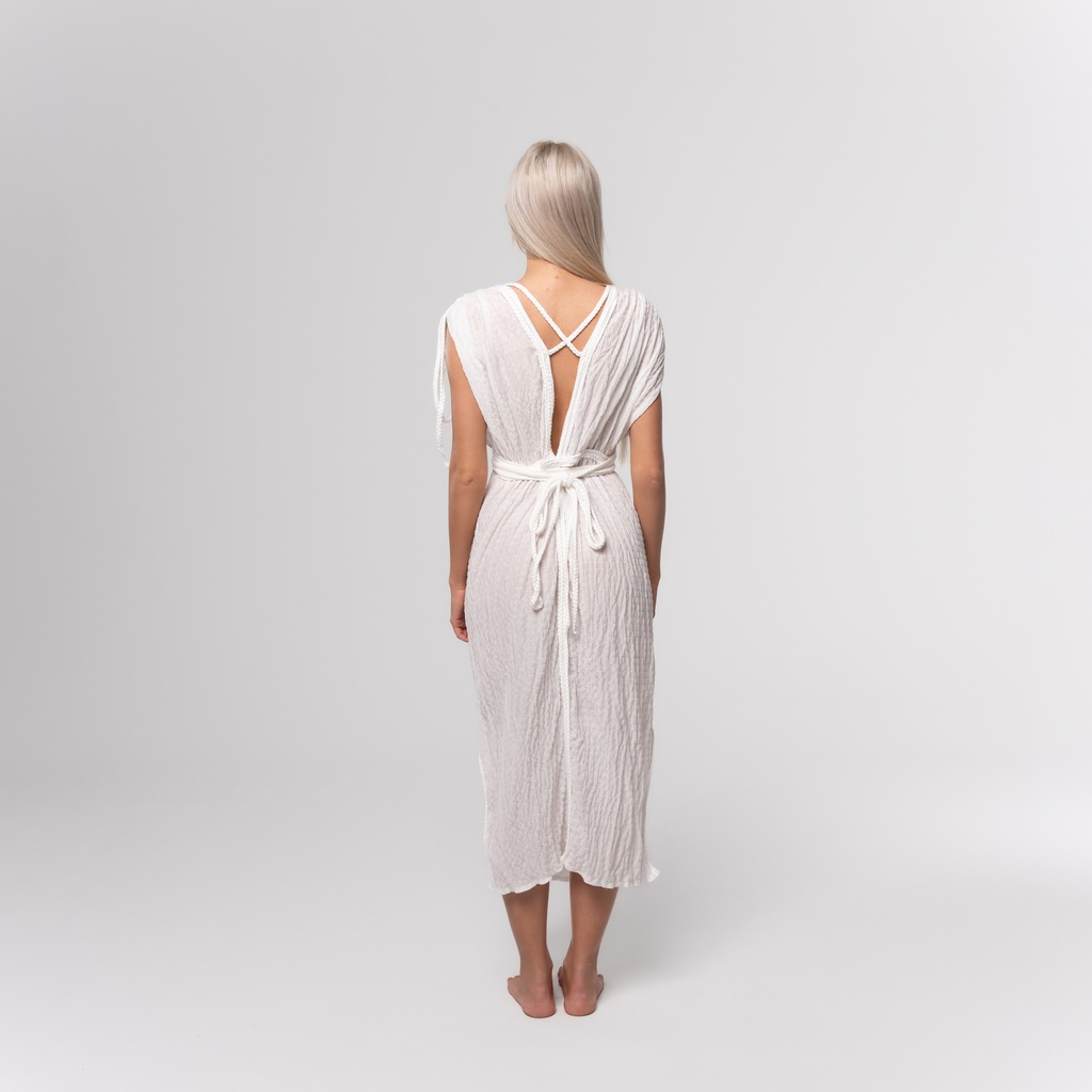 White Drapes Dress