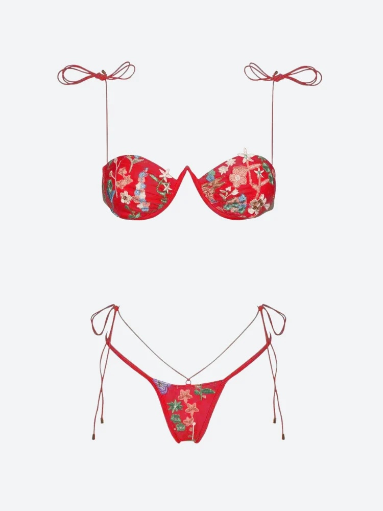 Red Botanica Bikini Bottoms