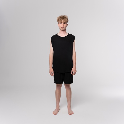 Black Bambula Cotton Shorts